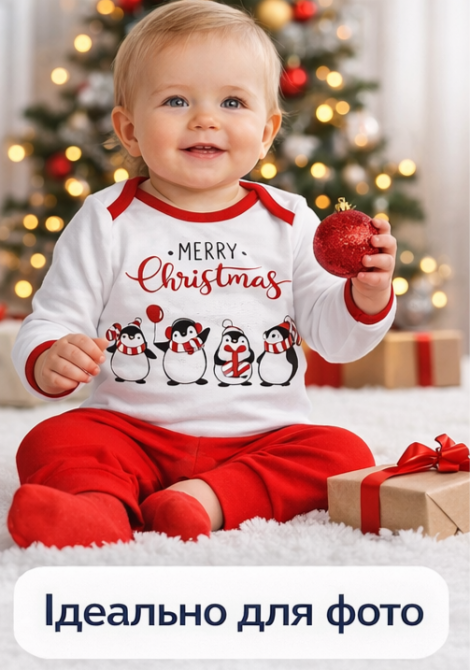 Костюм новогодний с шапочкой Merry Christmas 9мес 74см Киев - изображение 3