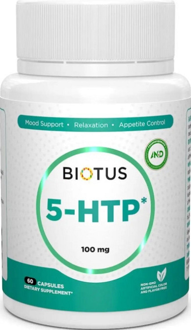 5-HTP (5-гідрокситриптофан) Biotus 5-HTP 100 мг 60 капс Київ - фото 1
