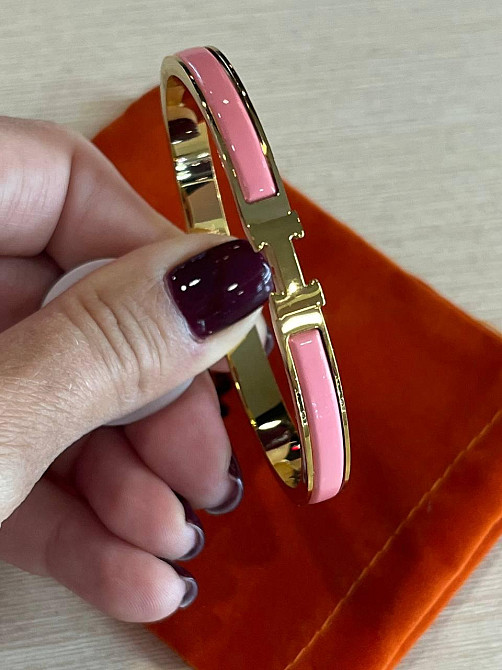 Браслет Hermes рожевий браслет - емаль, позолота 18 К Одеса - фото 3