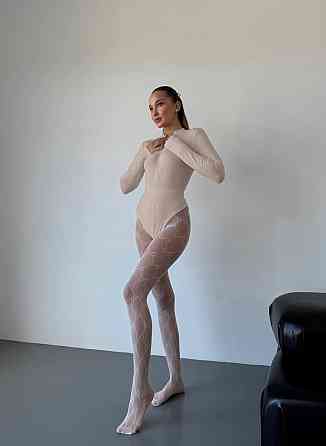 Женский теплый базовый боди на молнии джерси на флисе Беж, 42/44 Одесса