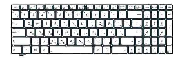 Клавиатура для ноутбука Asus (N550) с подсветкой (Light), Silver, (No Frame) RU/EN Вінниця