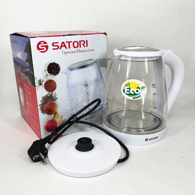 Прозрачный электрочайник Satori, Чайник електро, Электрочайник отличный чайный TL-68 Львов - изображение 4