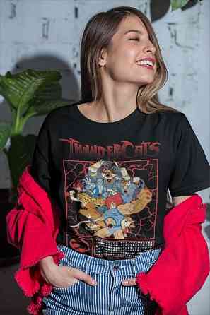 Футболка для хлопчика з аніме принтом Тхундеркатс Аніме Вінтаге Ретро оверсайз (зріст від 165 до 180) Чорний AnimeJ0041m Дніпро