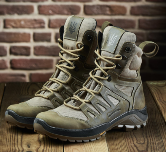 Чоловічі шкіряні черевики демісезонні (койот) PATRIOT BRC-4 Харків