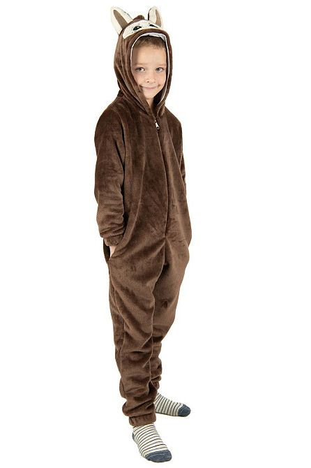Дитяча піжама-кигурумі дитячий і підлітковий, Лабуба шоколадний, піжама — комбінезон домашній на блискавці топ 110 Київ - фото 1