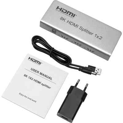 Разветвитель PowerPlant HDMI 8K 1x2 (CA914197) Винница