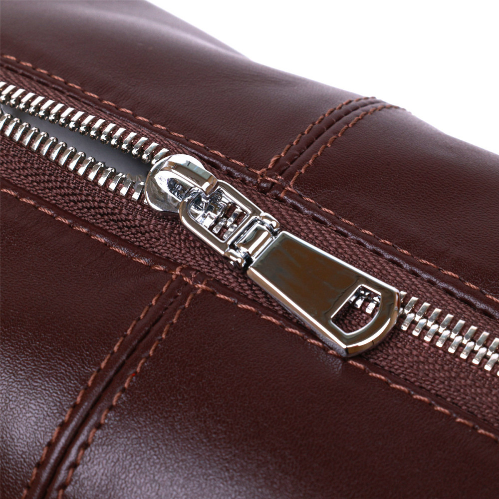 Кожаная глянцевая косметичка Shvigel 16407 Коричневый Киев - изображение 7