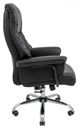 Офісне Крісло Керівника Richman Congess Хром М2 AnyFix Шкіра Lux Чорний Київ
