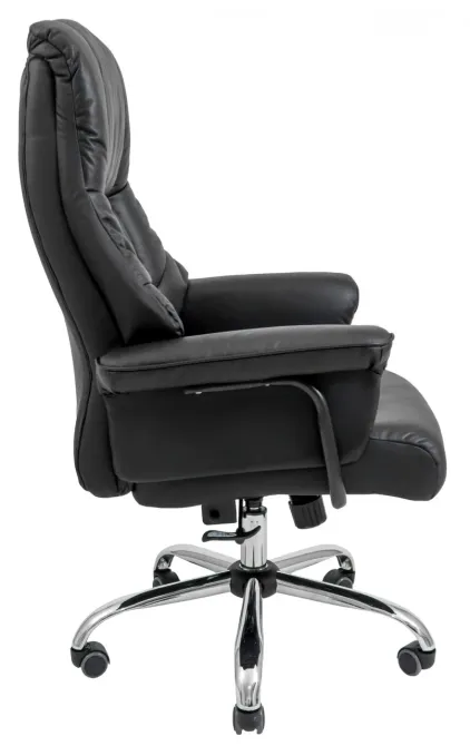 Офісне Крісло Керівника Richman Congess Хром М2 AnyFix Шкіра Lux Чорний Київ - фото 3