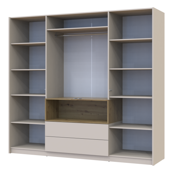 Шафа для одягу з нішою Doros Дейл 206х52х220 см Кашемір/Дуб артизан (DRS-011286) Львів