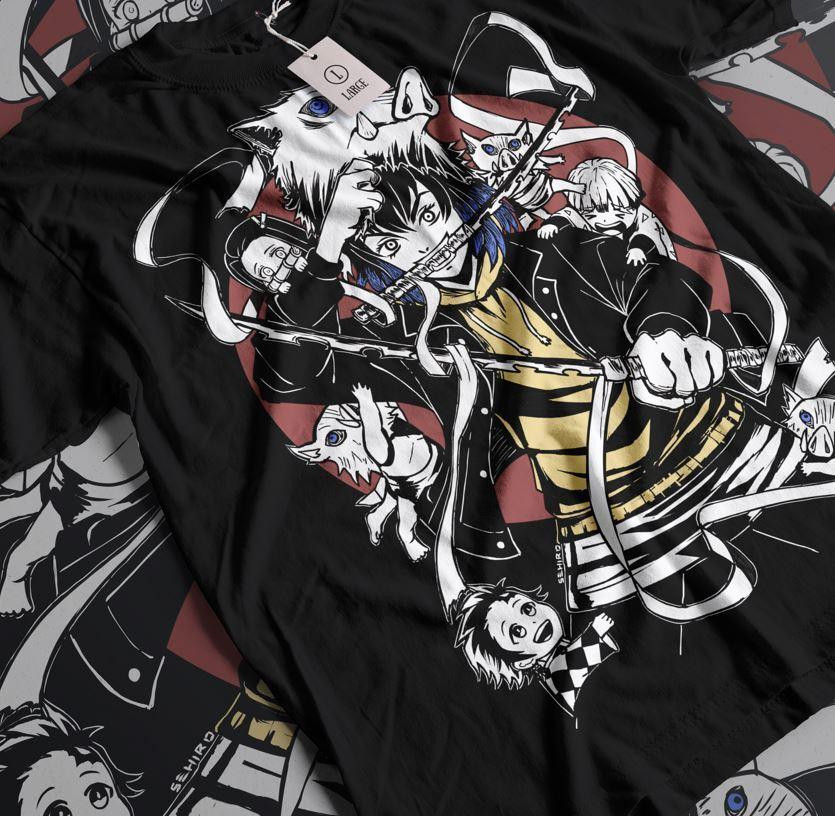 Футболка для мальчика аниме Истребитель демонов оверсайз (рост от 165 до 180 ) Черний AnimeJ1098m Днепр - изображение 1