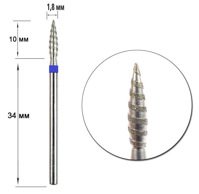 НАСАДКА С АЛМАЗНЫМ НАПЫЛЕНИЕМ ТОРНАДО ПЛАМЕВИДНАЯ СИНЯЯ. Киев - изображение 1