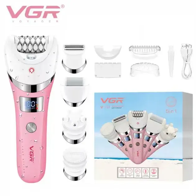 Многофункциональный аккумуляторный эпилятор с подсветкой VGR V-759 5в1 женская электробритва Коломыя - изображение 1