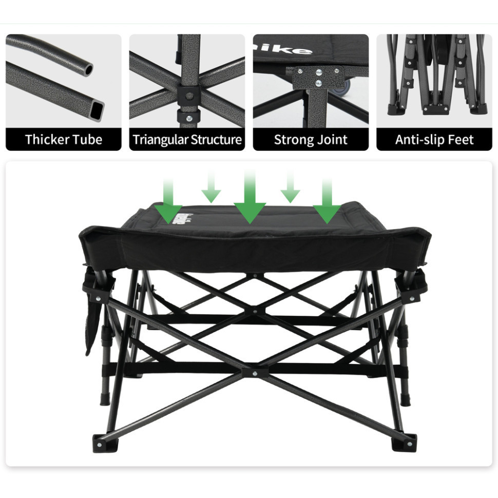 Кровать складная Naturehike CNK2300WS010, Полиэстер Oxford / железо, черный Ровно - изображение 3