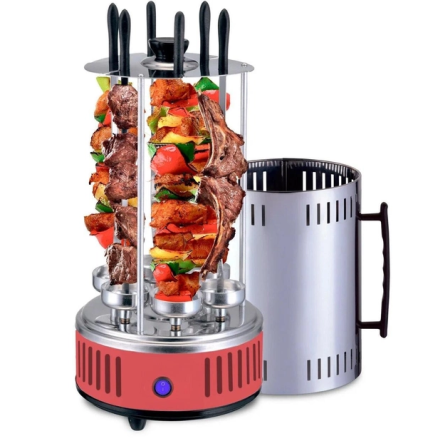 Електрошашличниця DOMOTEC MS-7783 червона ART:7134 на 6 шампурів, настільний гриль для шашлику Одеса