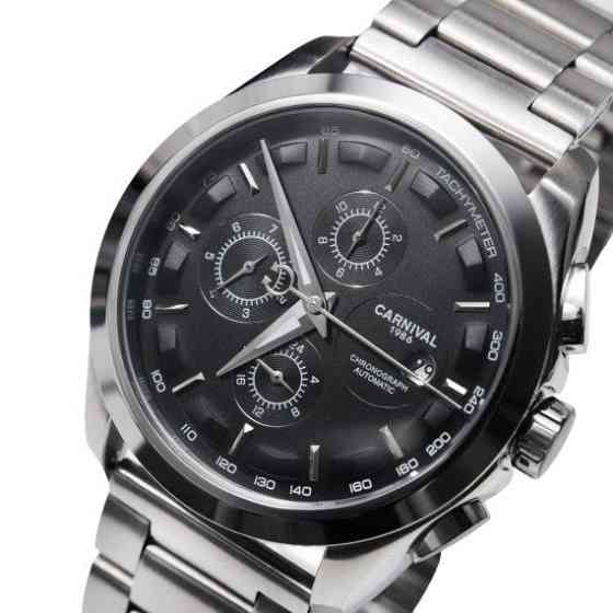 Годинник чоловічий механічний Carnival Genius Prime Silver (2 ремінці) Київ