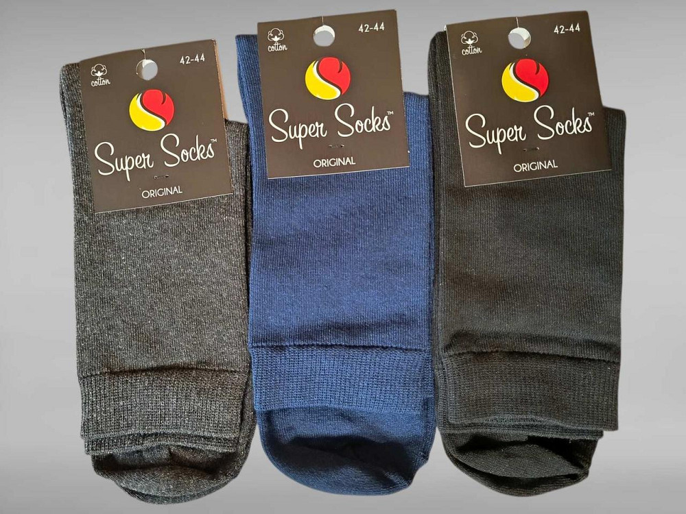 Шкарпетки чоловічі високі. Класичні чоловічі шкарпетки (3 шт.) SuperSocks. Розмір 42-44 Київ - фото 1