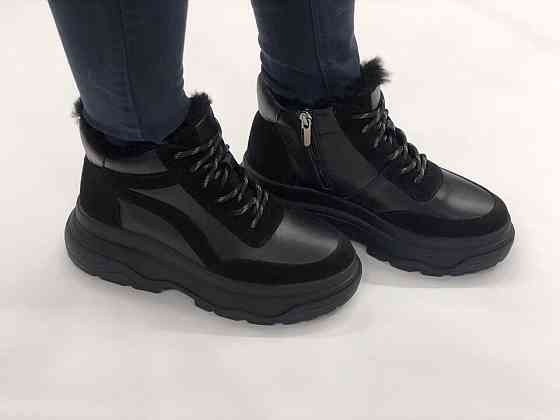 Кросівки жіночі EMELI 3277 чорні (зима, шкіра натуральна) (2765) лише 39р. 39 Коломыя