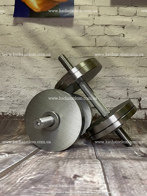 Штанга W-подібна + гантелі металеві 2 по 16 кг Набір 38 кг Гантелі, гирі, штанги та диски набірні Київ - фото 9