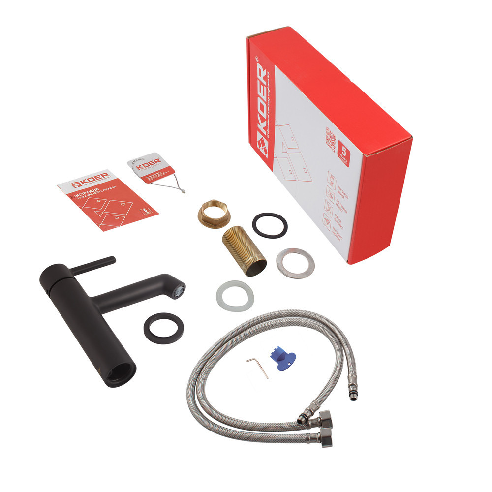 Черный смеситель для умывальника Koer KB-10029-05 (KR5487) Харьков - изображение 7