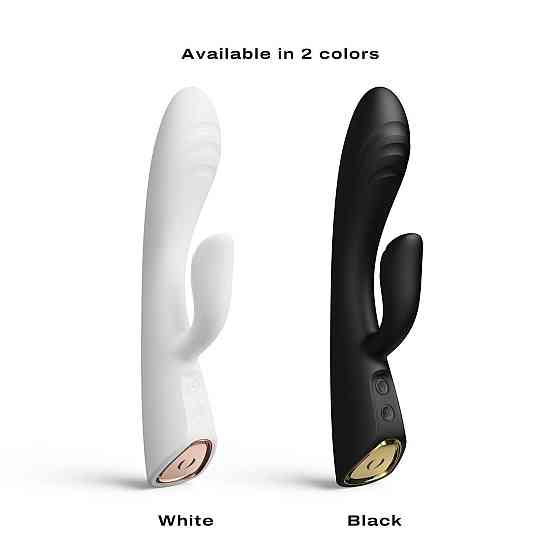 Вибратор-кролик с подогревом Dorcel FLEXI RABBIT BLACK, гибкий ствол Sex Aura Киев