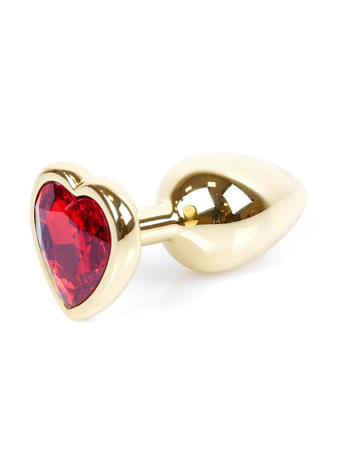 Анальна пробка - Jewellery Gold Heart Plug Red Sex Aura Київ - фото 7