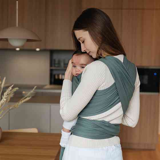 Трикотажний слінг-шарф Love & Carry - Базилік PLUS Київ