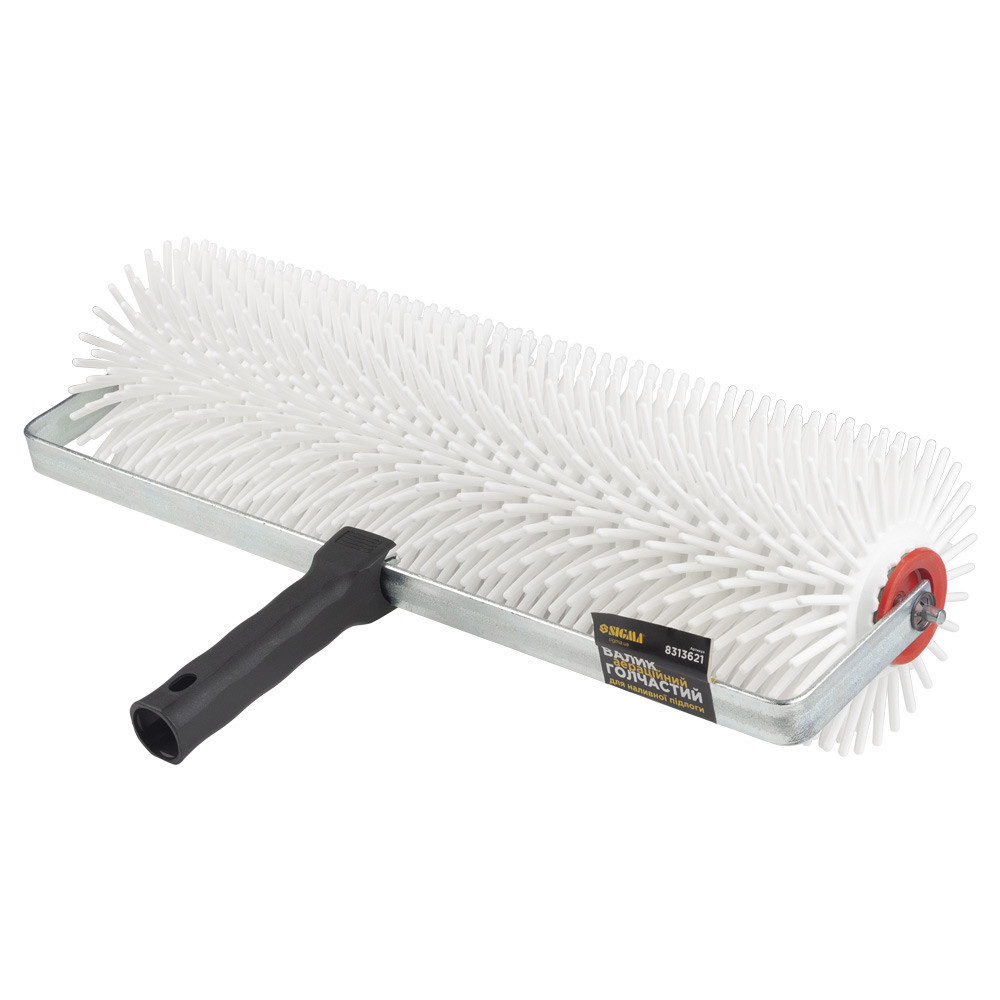 Валик игольчатый аэрационный для наливного пола 120×400мм с ручкой (рамкообразная) белая иголка SIGMA (8313621) Киев - изображение 4