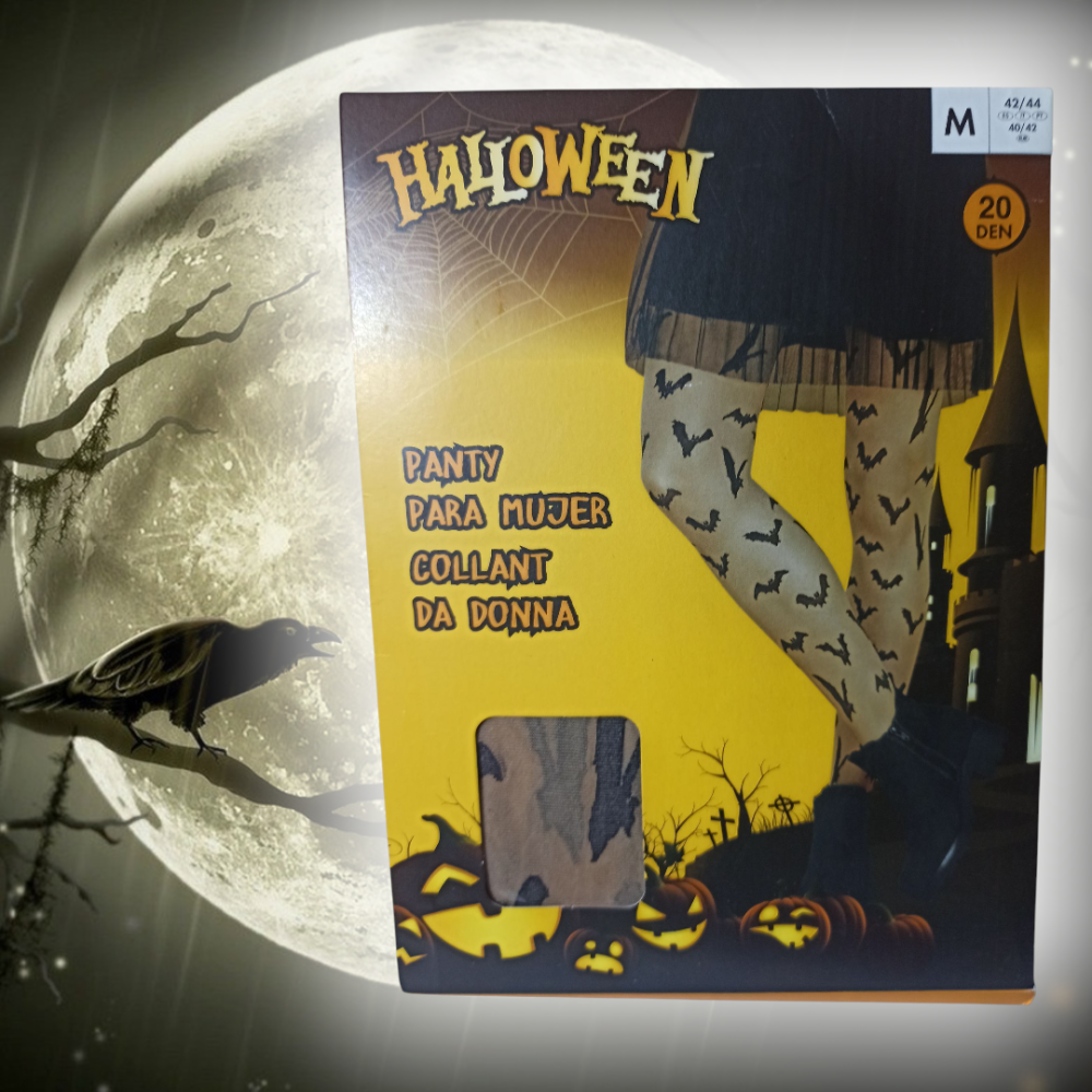 Жіночі капронові колготи з кажанами для Хелловіна 20 den М 42-44 бежевий Київ - фото 1