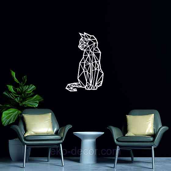 Декоративное настенное Панно «Кот» Декор на стену 70*45 см, Белый Киев