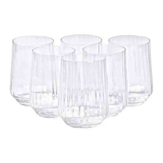 TS Kitchen Набір склянок ребристих 6 штук по 450 мл прозорий HP98 Киев