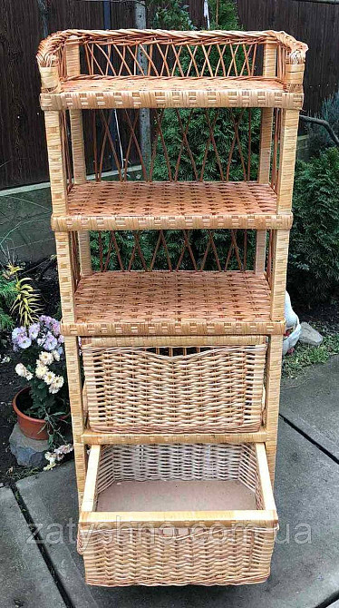 Комод плетеный с ящиками и полками из лозы Киев - изображение 4