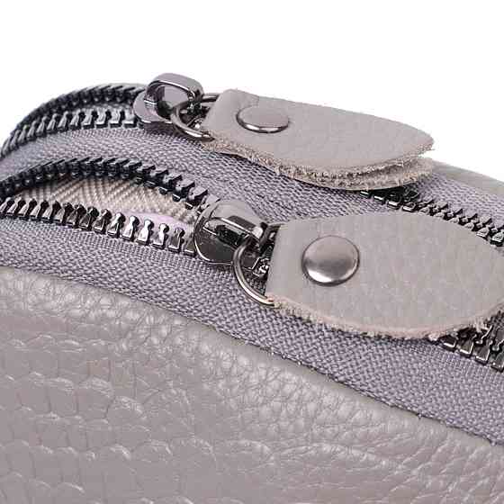 Женская небольшая сумка на два отделения из натуральной кожи Vintage 22801 Серый Киев