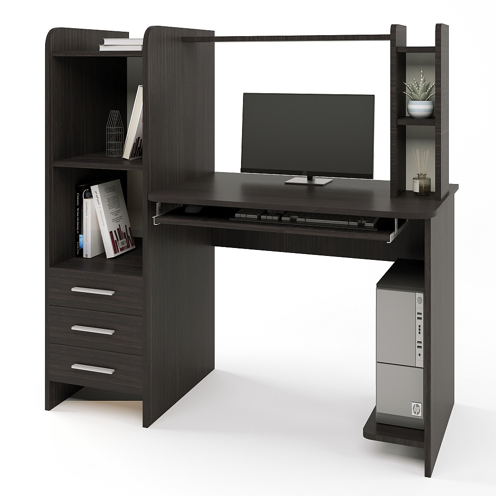 Стіл комп'ютерний з надставкою Еверест Ліра Венге темний (DTM-2172) Львів - фото 1