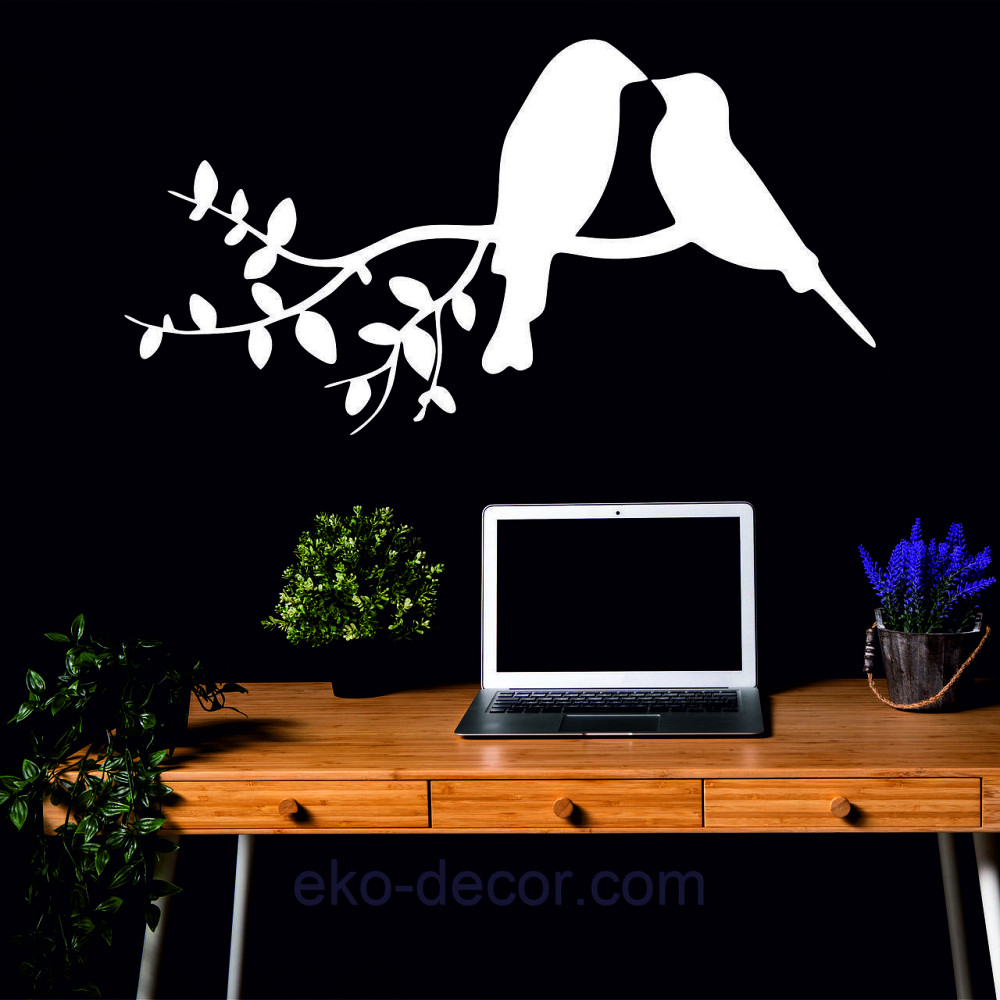 Декоративное настенное Панно «Две птички», Декор на стену 50*26 см, Белый Киев - изображение 3