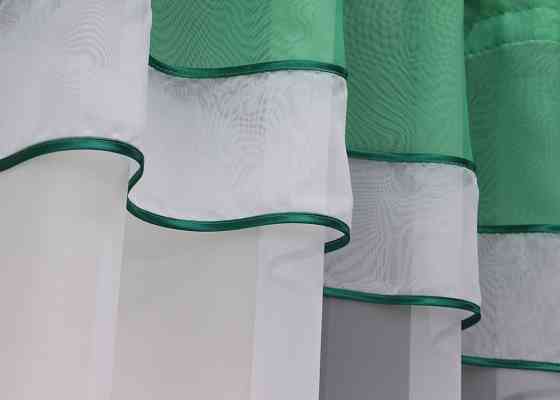 Кухонная гардина VR-Textil № 036к арка белый с бирюзовым 270х170 см (52-0924) Киев