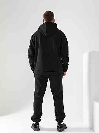 Чоловічий спортивний теплий костюм на флісі Чорний 54/56 Харків