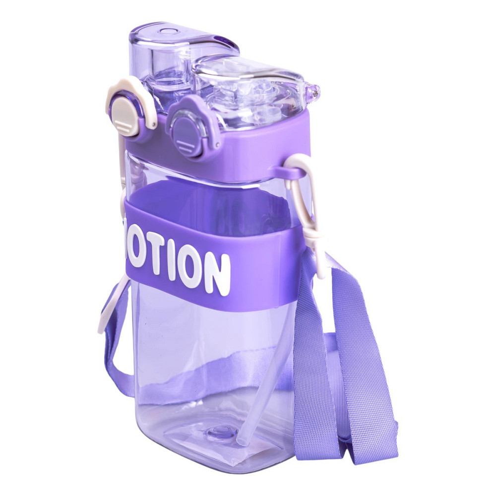 Yiwu Пляшка для води з трубочкою 550 мл спортивна пластикова пляшка для тренувань Фіолетова HP- Київ - фото 2