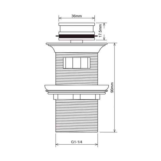 Донний клапан для раковини з переливом Mixxus POP-UP-08 GRAY автоматичний (Click-Clack) (Графітова керамічна накладка) 1 1/4'' Київ