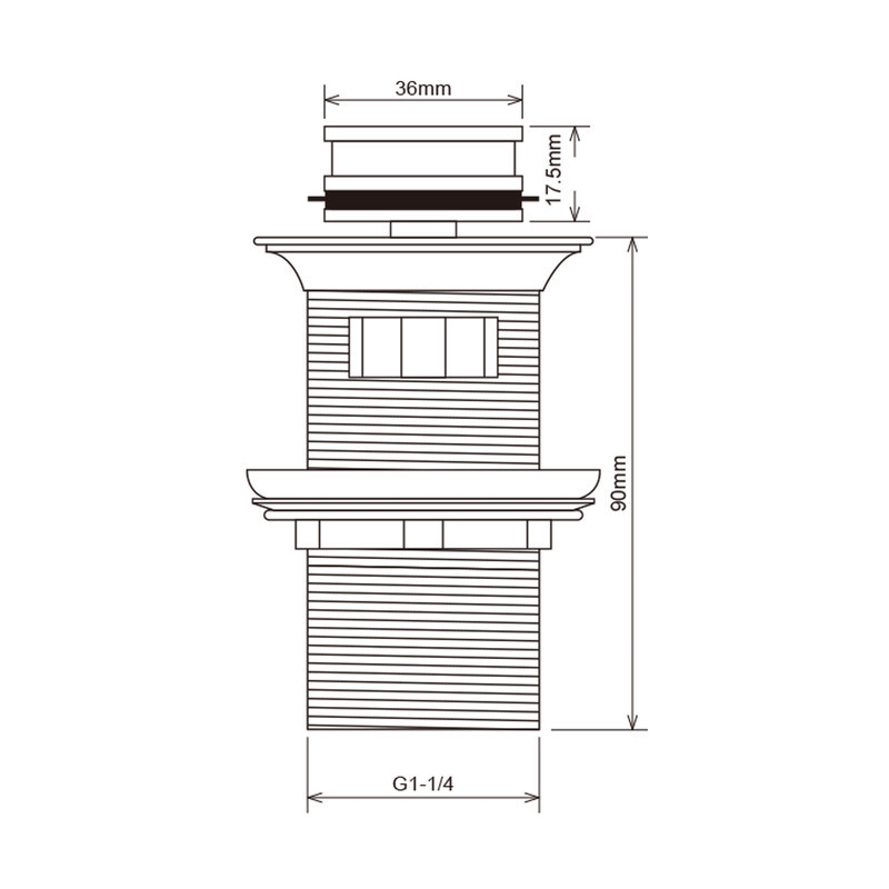 Донний клапан для раковини з переливом Mixxus POP-UP-08 GRAY автоматичний (Click-Clack) (Графітова керамічна накладка) 1 1/4'' Київ - фото 2