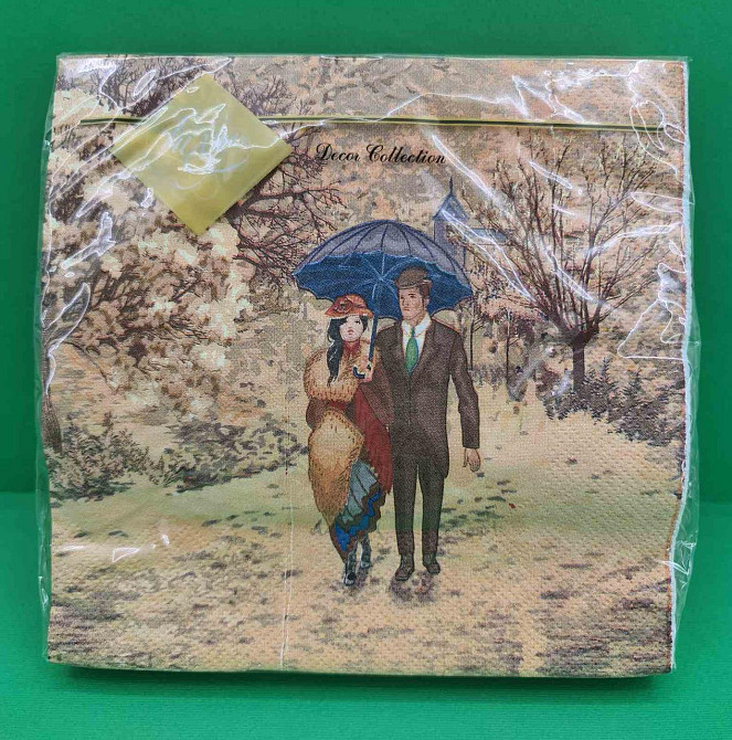 Новогодняя бумажная салфетка (ЗЗхЗЗ, 20шт) LuxyНГ Рождественское свидание (847) (1 пачка) Харьков - изображение 1