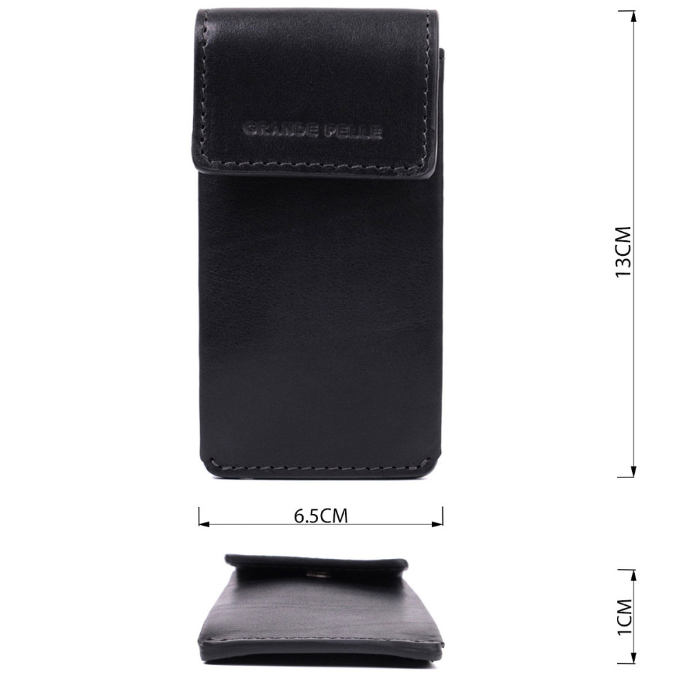 Ключниця футляр із натуральної шкіри GRANDE PELLE 22568 Чорний Київ - фото 2