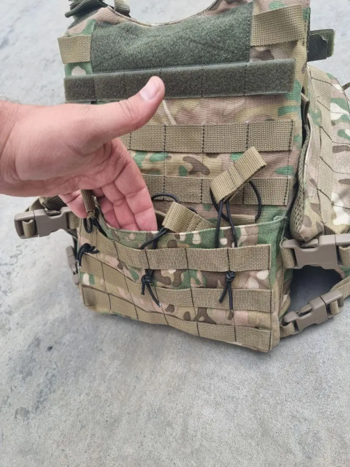Тактична плитоноска Кордура 1000D + 3 подсумка (без плит) Мультикам Вінниця - фото 8