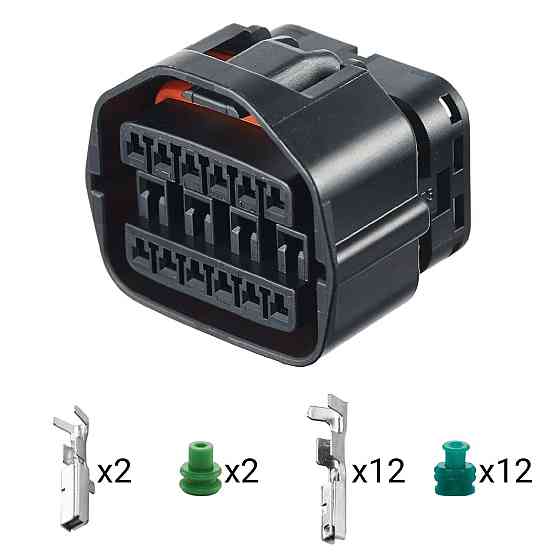 Електричний з'єднувач, 16-контактний Чорний, Пластик Київ