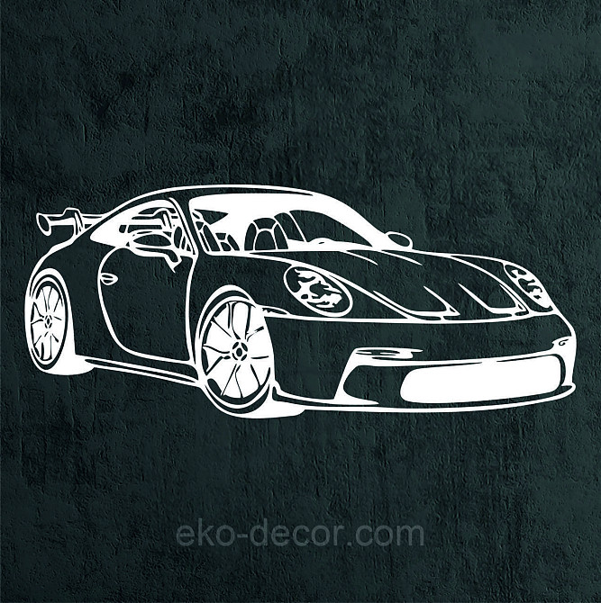Декоративне настінне Панно «Авто Порш», Декор на стіну 50*21 см, Білий Київ - фото 7