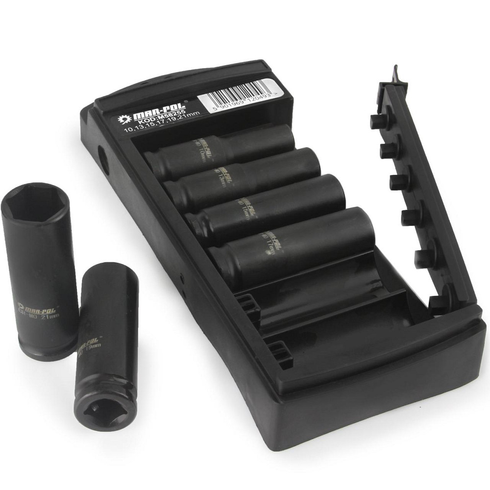 Набор длинных ударных торцевых головок 1/2 6 предметов от 10 до 21 мм Mar-Pol (M58255) Нововолынск - изображение 3