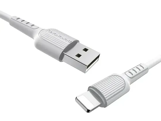 Кабель USB - Lightning Borofone BX16 Easy 1м 2А швидка зарядка для iPhone iPad шнур із захисним чіпом білий Одеса