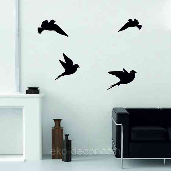 Декоративное настенное Панно «Птичка» Декор на стену(цена за 1шт) 30*27 см, Черный Киев