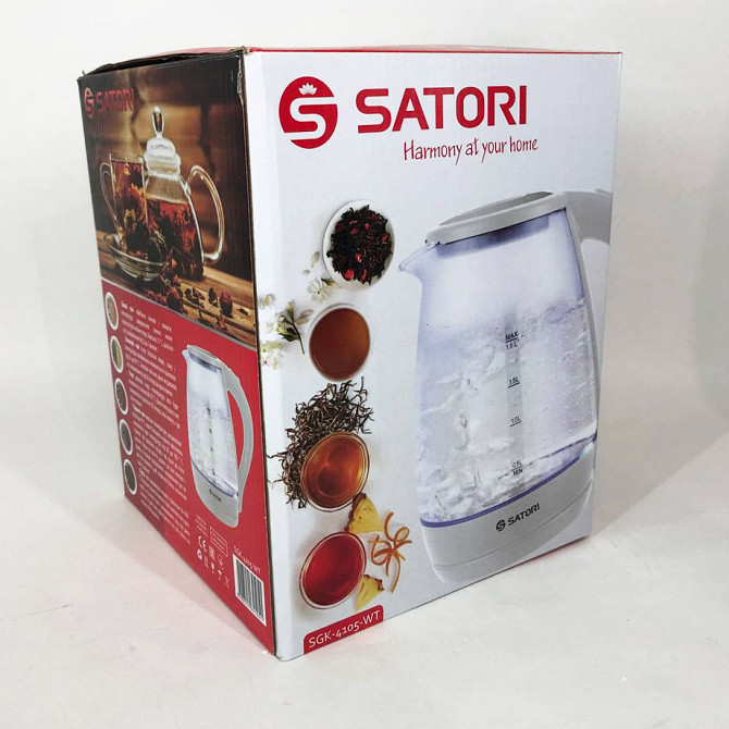 Прозрачный электрочайник Satori, Чайник електро, Электрочайник отличный чайный TL-68 Львов - изображение 3