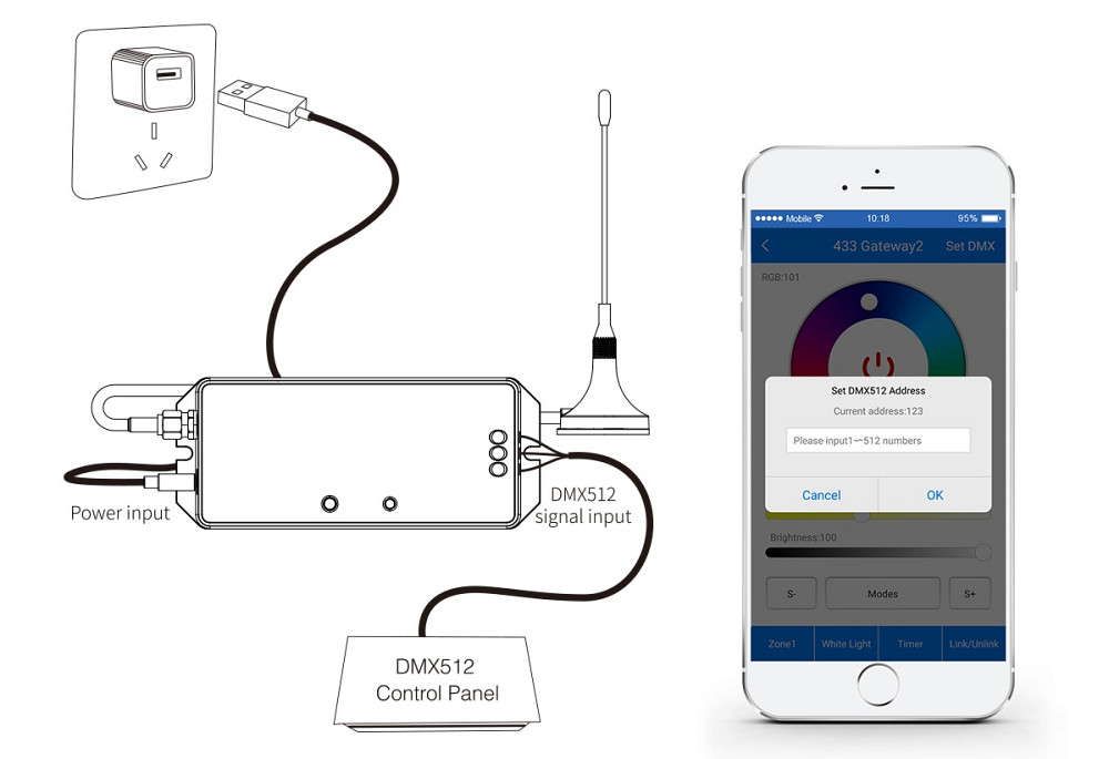 Milight Хост контролер (1990) Wi-fi 433MHz (LORA) Mi-light, для бездротового керування Mi-light Київ - фото 4
